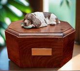 English Springer Spaniel Wooden Cremation Urn For Ashes