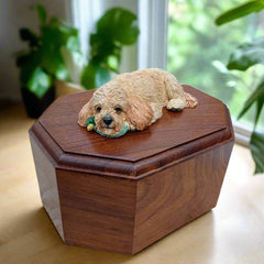 Cockerpoo Wooden Cremation Urn For Dog Ashes