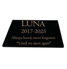 Cat Memorial Plaque – Premium Black Granite (Plain Solid Design) – Available in Standard & Large Sizes