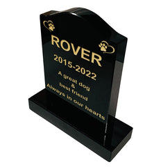 Granite Memorial Ogee Headstone – Small Size- For Pets with Paw & Heart- Free Personalised Engraving