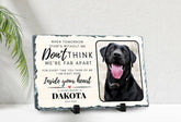 Custom Pet Memorial – Personalised Dog Photo Plaque on Natural Slate Rock Frame
