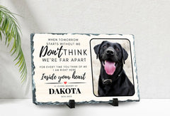 Custom Pet Memorial – Personalised Dog Photo Plaque on Natural Slate Rock Frame