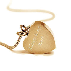Pet Cremation Jewellery – Gold Plated Heart Shaped Pendant With Engraving
