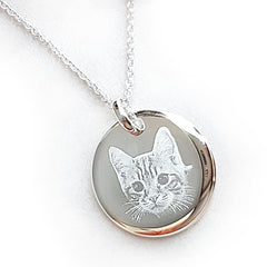 Personalised Silver Necklace – Engraved Sterling Silver Pendant With Custom Photo