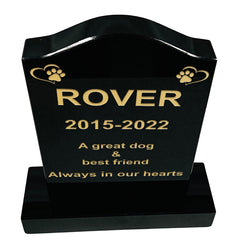 Granite Memorial Ogee Headstone – Small Size- For Pets with Paw & Heart- Free Personalised Engraving