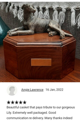 Greyhound Wooden Pet Cremation Urn