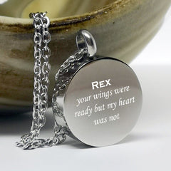 Cremation Ashes Pendant – Stainless Steel Urn Necklace With Photo Engraving