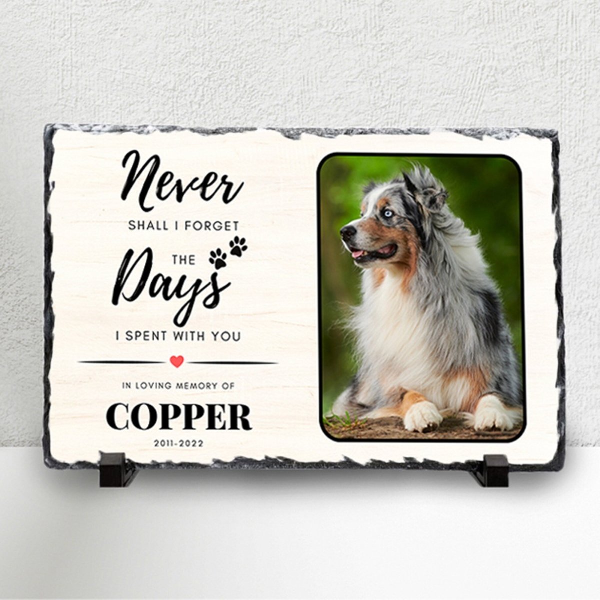 Custom Pet Memorial Slate – Personalised Pet Plaque & Dog Memorial Photo Frame