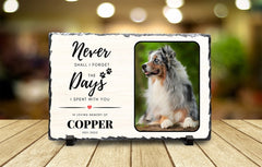 Custom Pet Memorial Slate – Personalised Pet Plaque & Dog Memorial Photo Frame