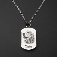 Memorial Pet Necklace - Custom Pet Photo Pendant & Cremation Ashes Jewelry