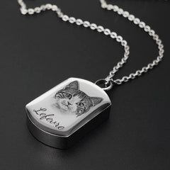 Memorial Pet Necklace - Custom Pet Photo Pendant & Cremation Ashes Jewelry