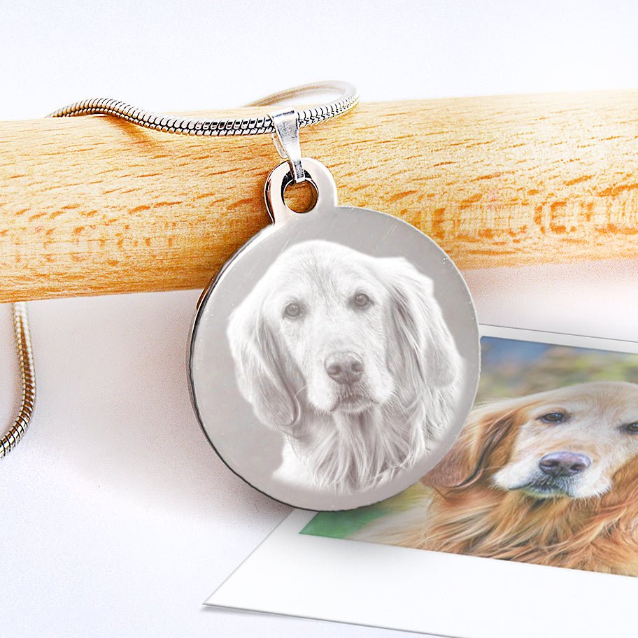 Pet Memorial Necklace – Personalised Pet Pendant With Custom Photo Engraving Gift