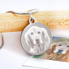 Pet Memorial Necklace – Personalised Pet Pendant With Custom Photo Engraving Gift